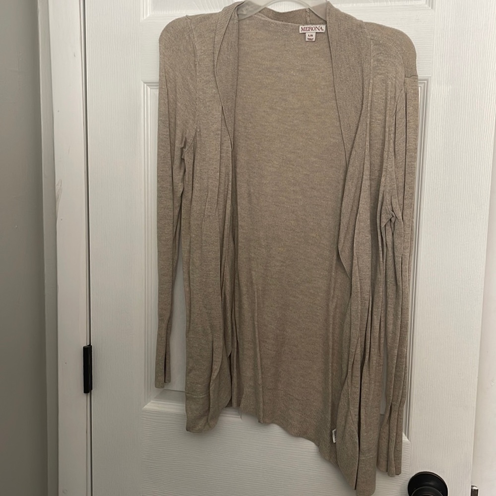 Open front tan cardigan from target